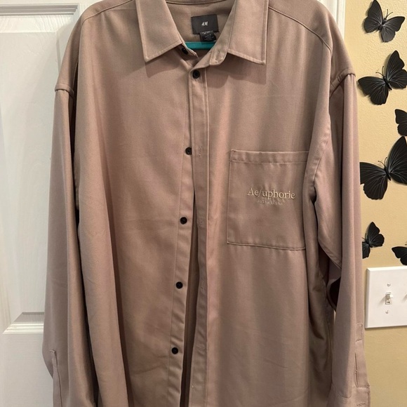 H&M Taupe Button-Up Shirt - Picture 1 of 4
